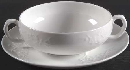 Blanche De Chine (All White) Flat Cream Soup Bowl & Saucer Set