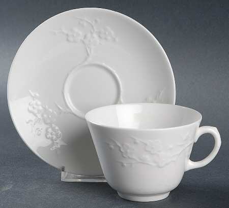 Blanche De Chine (All White) Footed Cup & Saucer Set