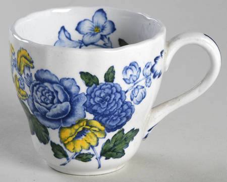 Blue Flowers Flat Demitasse Cup