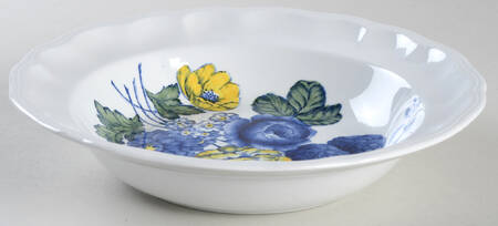 Blue Flowers Rim Soup Bowl