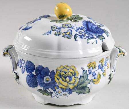 Blue Flowers Sauce Boat & Lid