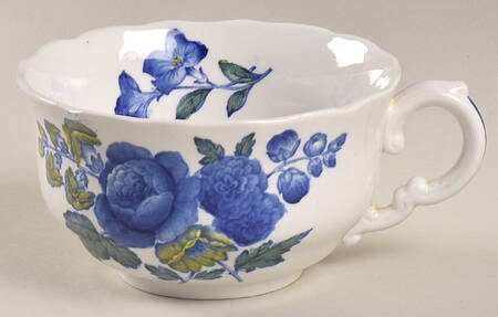 Blue Flowers Flat Cup
