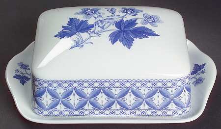 Blue Geranium Square Covered Butter