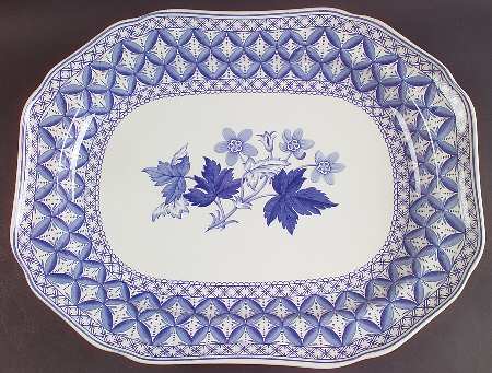 Blue Geranium 16" Oval Serving Platter