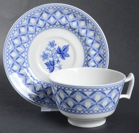 Blue Geranium Breakfast Cup & Saucer Set