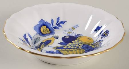 Blue Harvest Blue Bird (Gold Trim) Fruit/Dessert (Sauce) Bowl