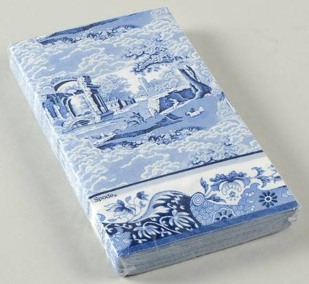 Blue Italian Package of Paper Guest Towel Napkins