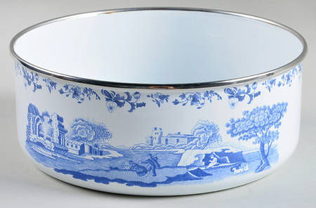 Blue Italian 6 5/8" Metal Bowl