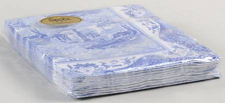 Blue Italian Package of Paper Beverage Napkins