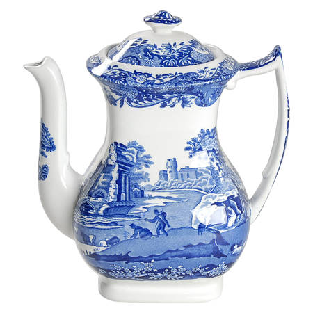 Blue Italian Coffee Pot & Lid
