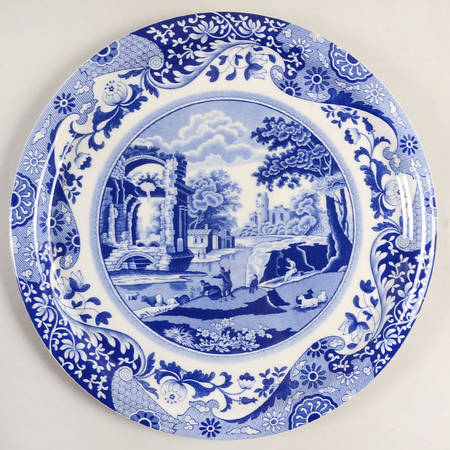 Blue Italian Cheese Plate No Dome 250th Anniversary