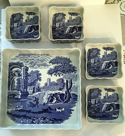 Blue Italian 5-Piece Hors d'Oeuvres Set
