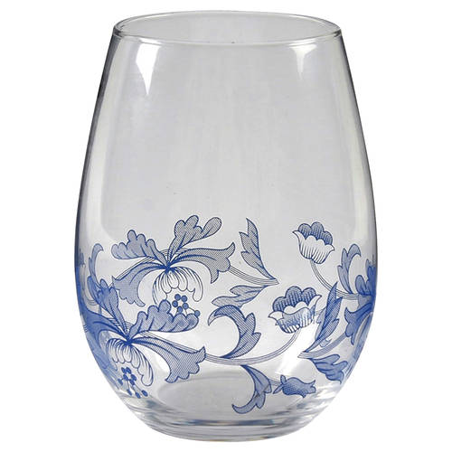 Blue Italian Glassware Stemless Wine