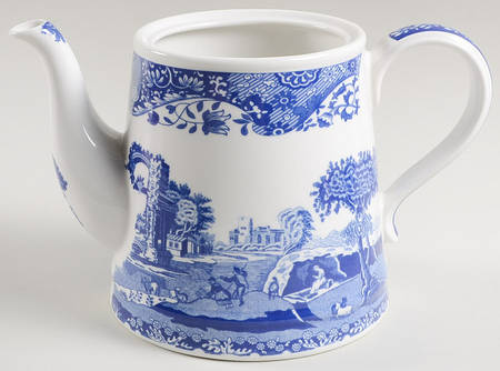 Blue Italian Ascot Teapot No Lid
