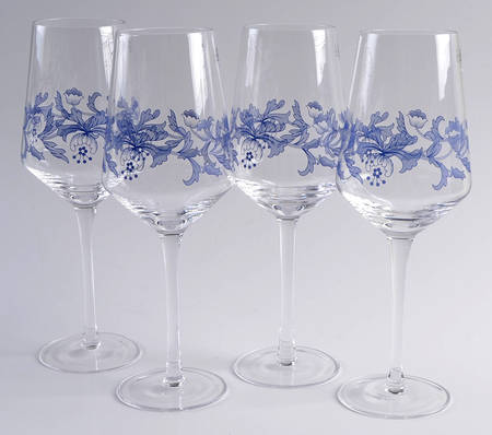 Blue Italian Glassware Wine - Set of 4