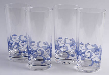 Blue Italian Glassware Highball - Set of 4