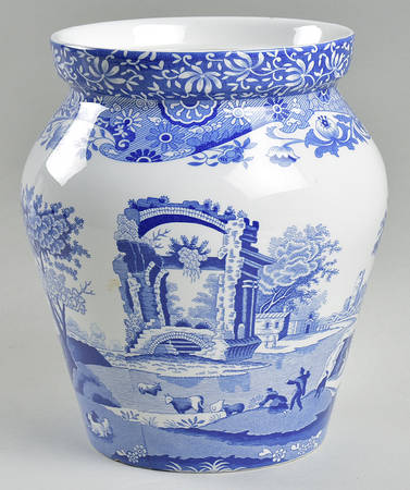 Blue Italian Large Canister No Lid