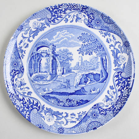 Blue Italian Plate for Bowl & Sandwich Set