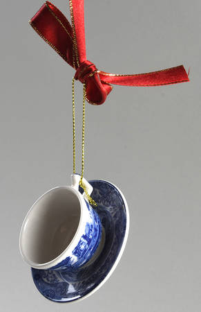 Blue Italian Cup & Saucer Ornament