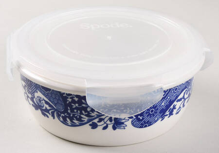Blue Italian 6" Round Food Storage Container & Plastic Lid