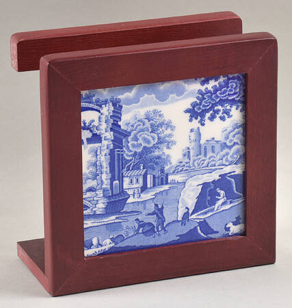 Blue Italian 6 1/8" Rosewood Napkin Holder  HC