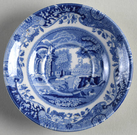 Blue Italian Saucer for Footed Demitasse Cup