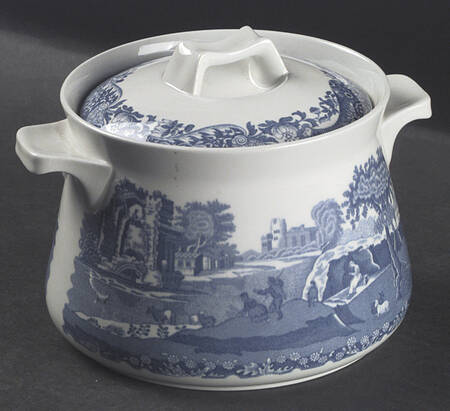 Blue Italian 2.5 Pt Round Deep Covered Casserole