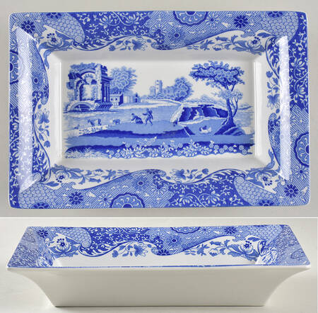 Blue Italian Rectangular Tray
