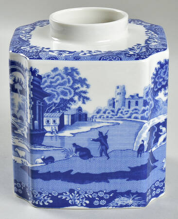Blue Italian Tea Caddy No Lid