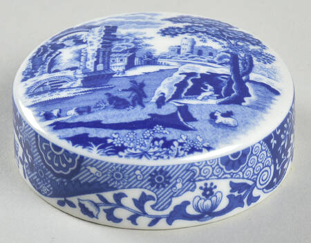 Blue Italian Lid for Tea Caddy