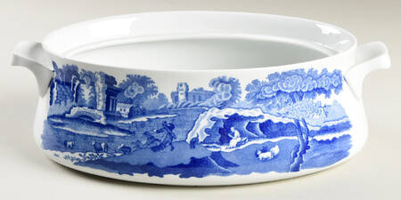 Blue Italian 2.5 Pt Rnd Deep Cov Casserole No Lid