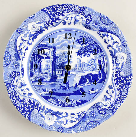 Blue Italian 1-2" depth  Clock Plate HC