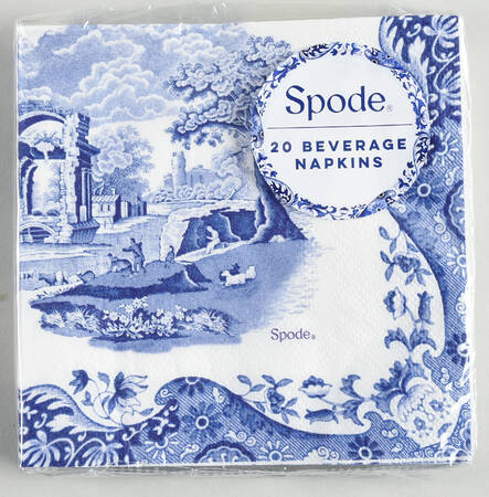 Blue Italian Package of Paper Beverage Napkins