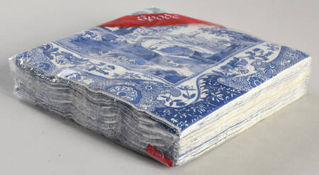 Blue Italian Package of Paper Beverage Napkins