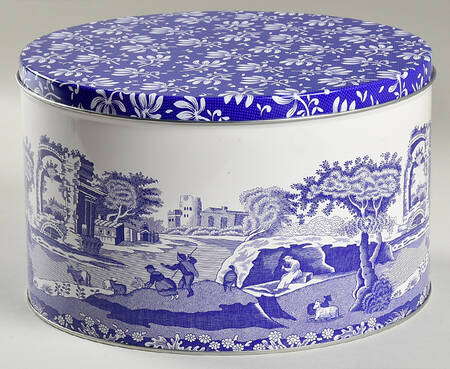 Blue Italian 8" Cake Tin & Lid
