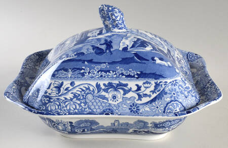 Blue Italian Square Covered Vegetable