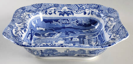 Blue Italian Square Vegetable No Lid
