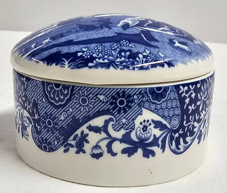 Blue Italian 4" Round Box & Lid