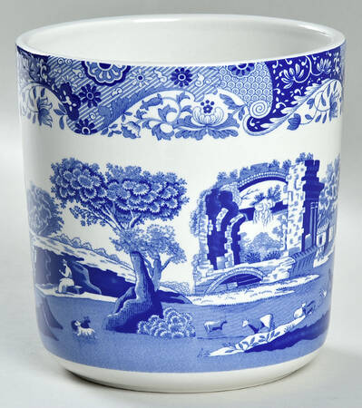 Blue Italian Small Canister No Lid