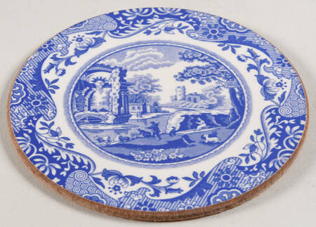 Blue Italian Cork Back Round Coaster