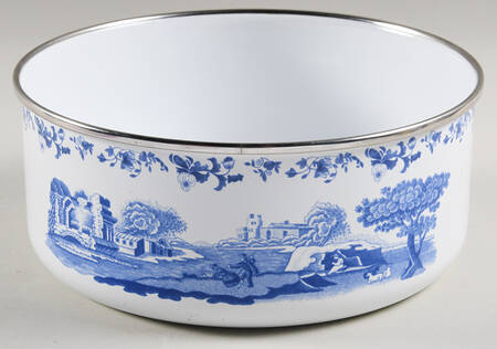 Blue Italian 7 1/4" Metal Bowl