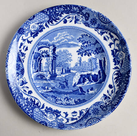 Blue Italian Saucer for Cream Soup Bowl