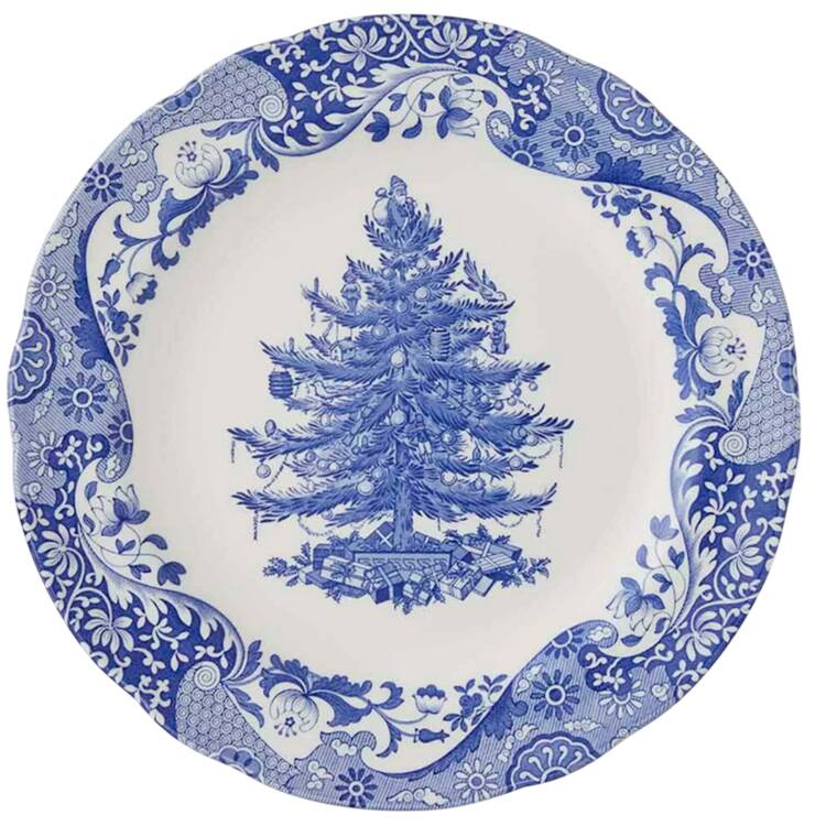 Blue Italian Christmas Service Plate (Charger)