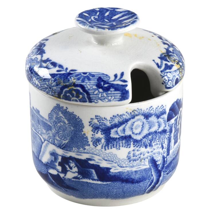 Blue Italian Mustard Jar & Lid