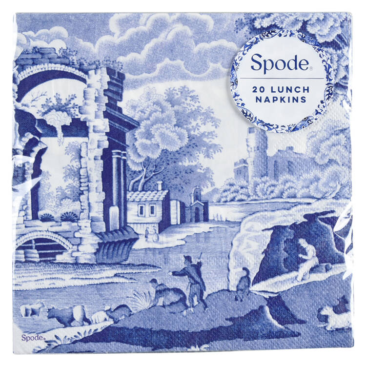 Blue Italian Package of Paper Luncheon Napkins
