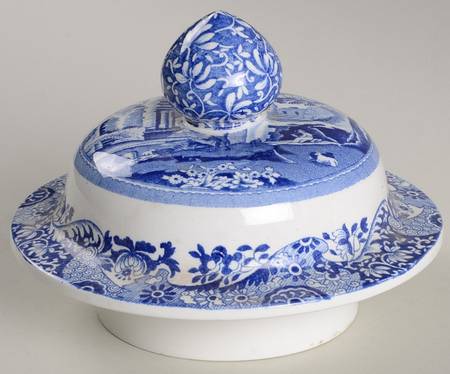 Blue Italian Lid for Covered Vase