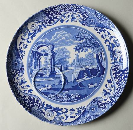 Blue Italian Round Plate for Tea & Toast