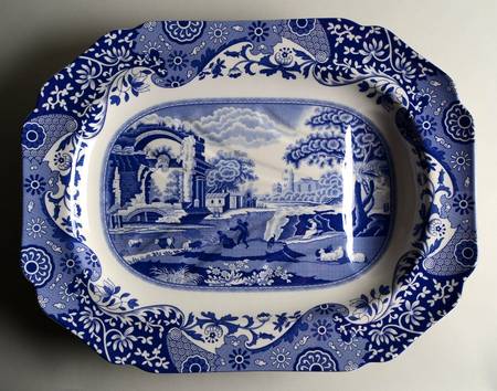 Blue Italian 20" 200th Anniversary Oval Serving Platter