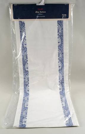 Blue Italian 14" X 72" Cloth Table Runner