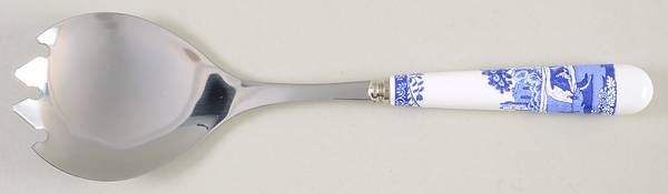 Blue Italian Salad Serving Fork with Stainless Prongs